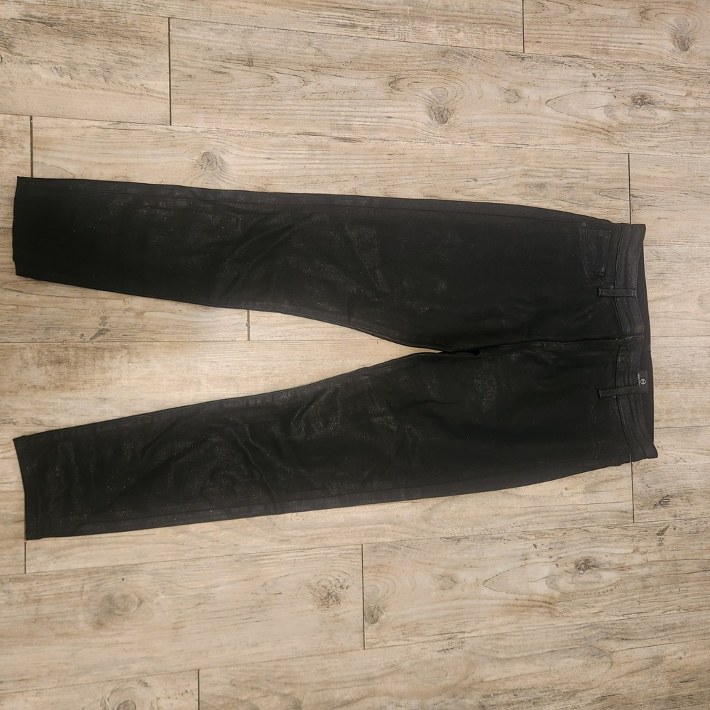 AG Adriano Goldschmied Farrah Ankle Black Coated High Rise Skinny Jeans 29